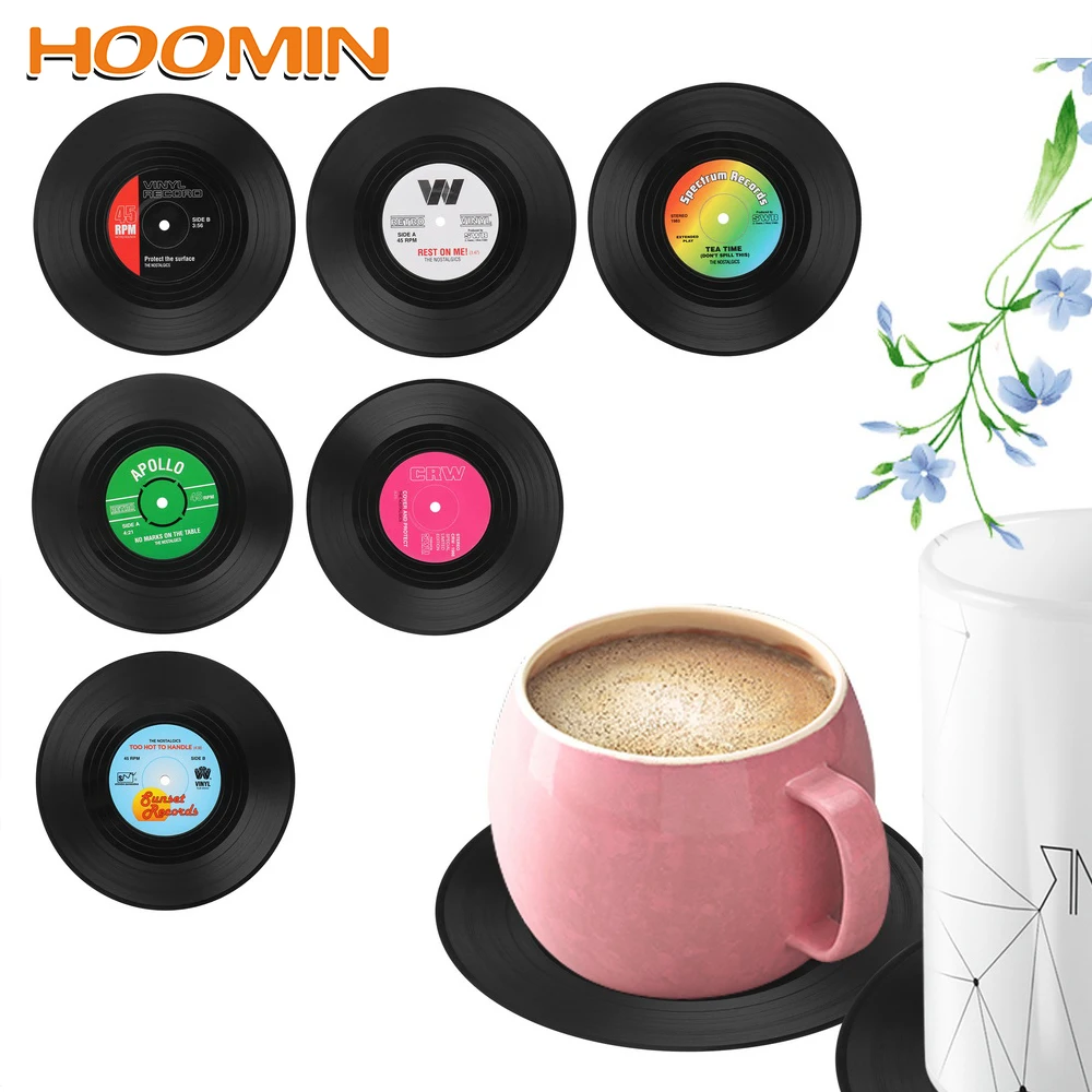 HOOMIN 6 шт./компл. кофейная чашка для напитков коврик подставки ретро CD моделирующая