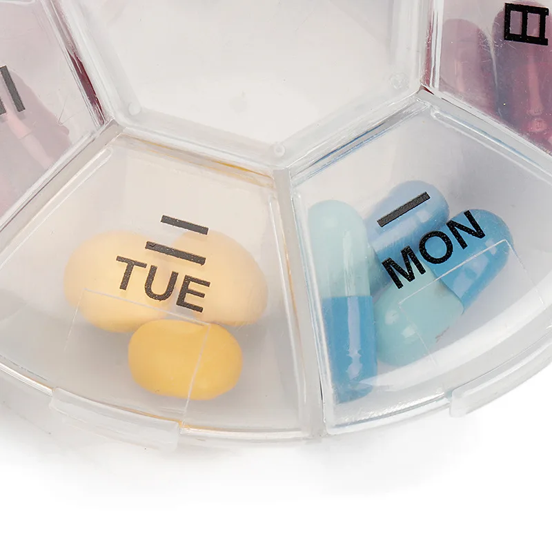 Medecine коробка для хранения Еженедельный мини medecine Организатор 7 дней Pill
