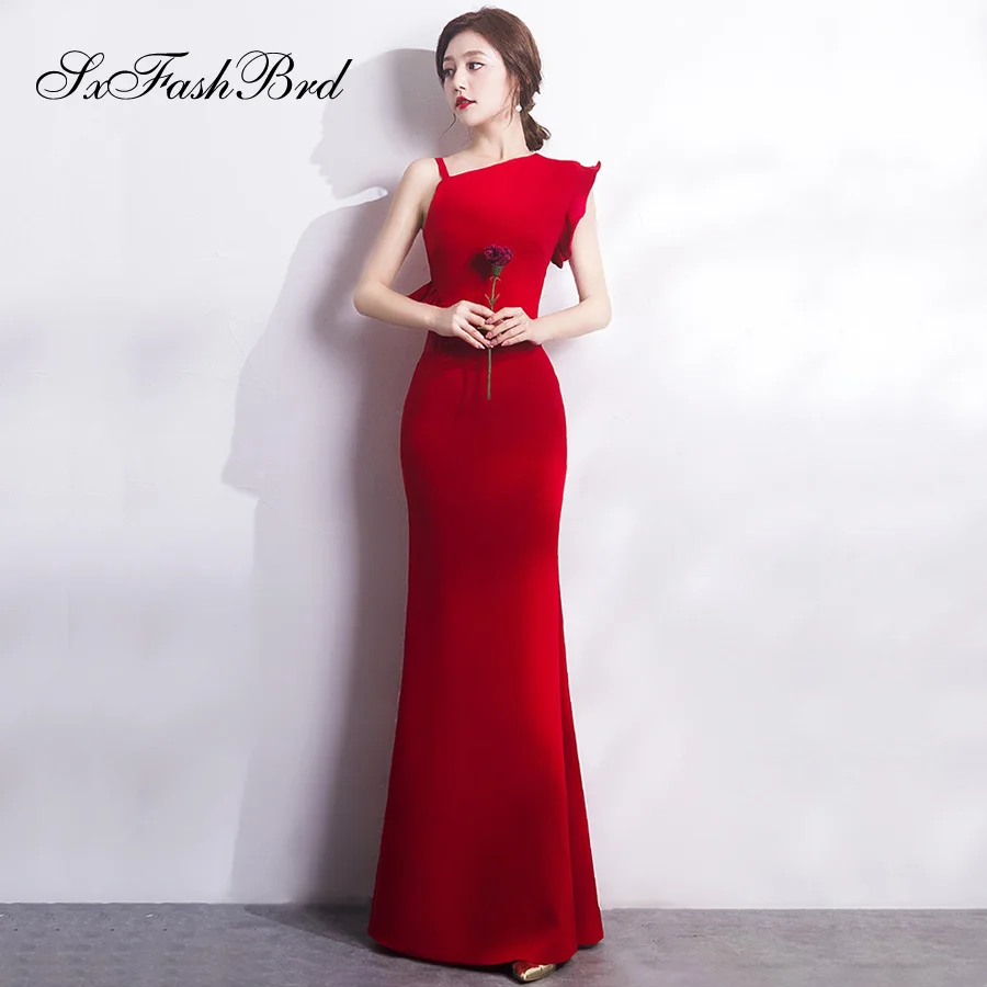 Vestidos De Gala Largos Elegantes простое длинное вечернее платье с одним плечом и русалочкой