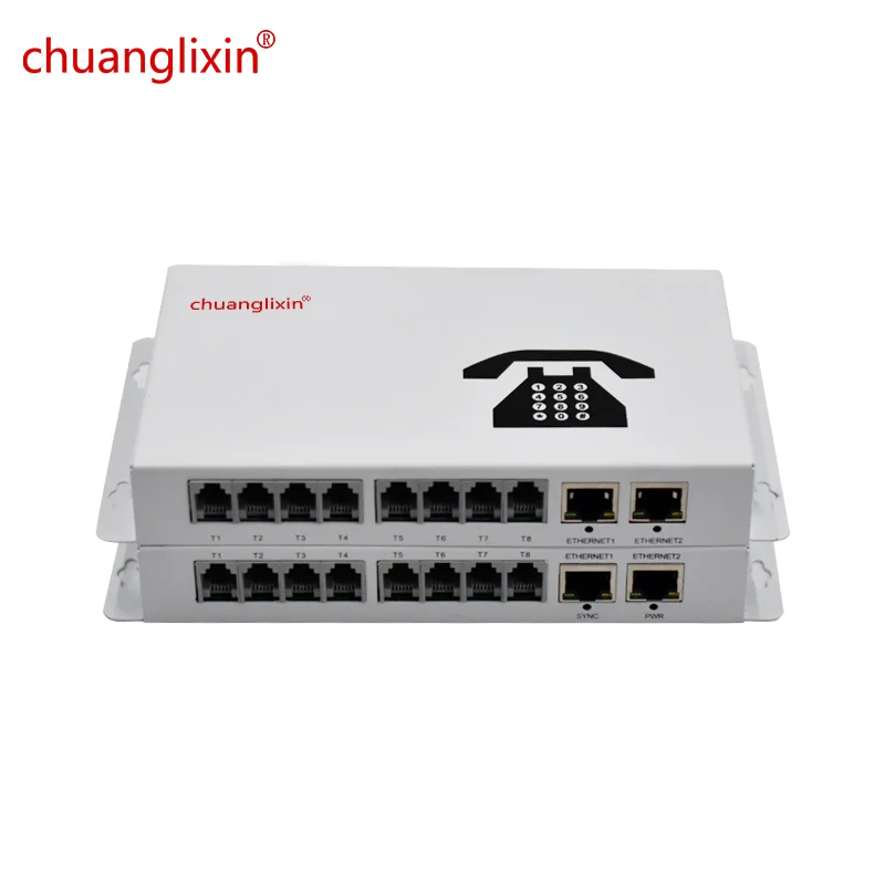 Chuanglixin 8 Ch PCM Telephone Fiber Optical Media Converter With 2 Ethernet port FC Single mode 20Km