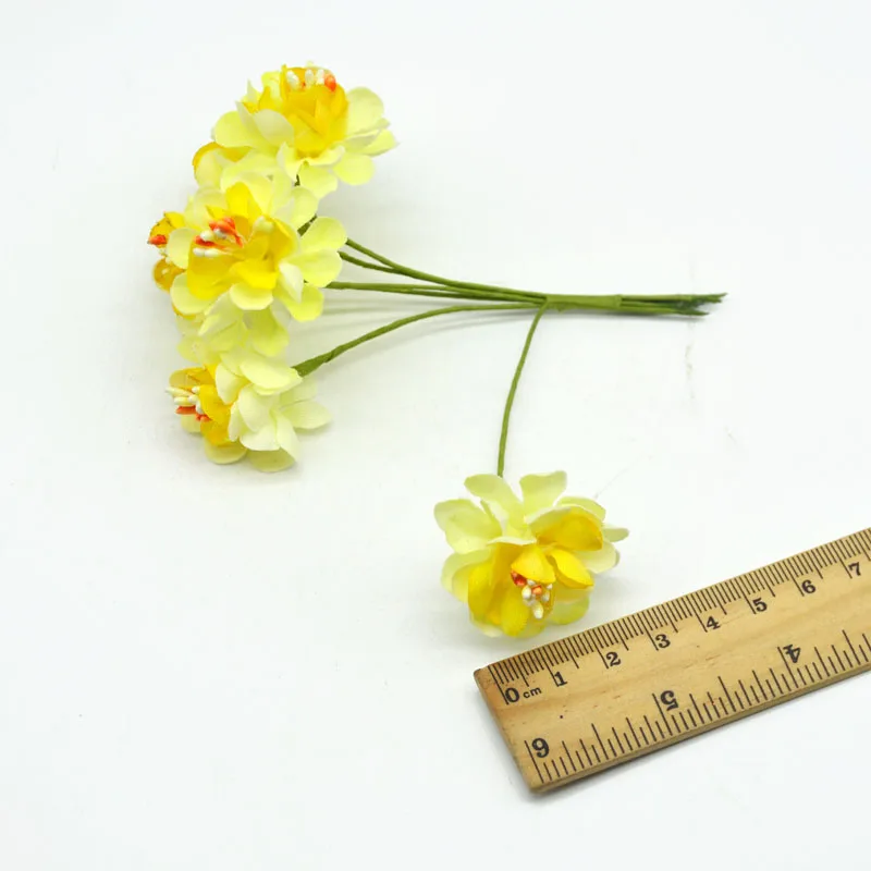 6 шт. искусственный Шелковый цветок 3 см Искусственный Букет маргариток Свадебные