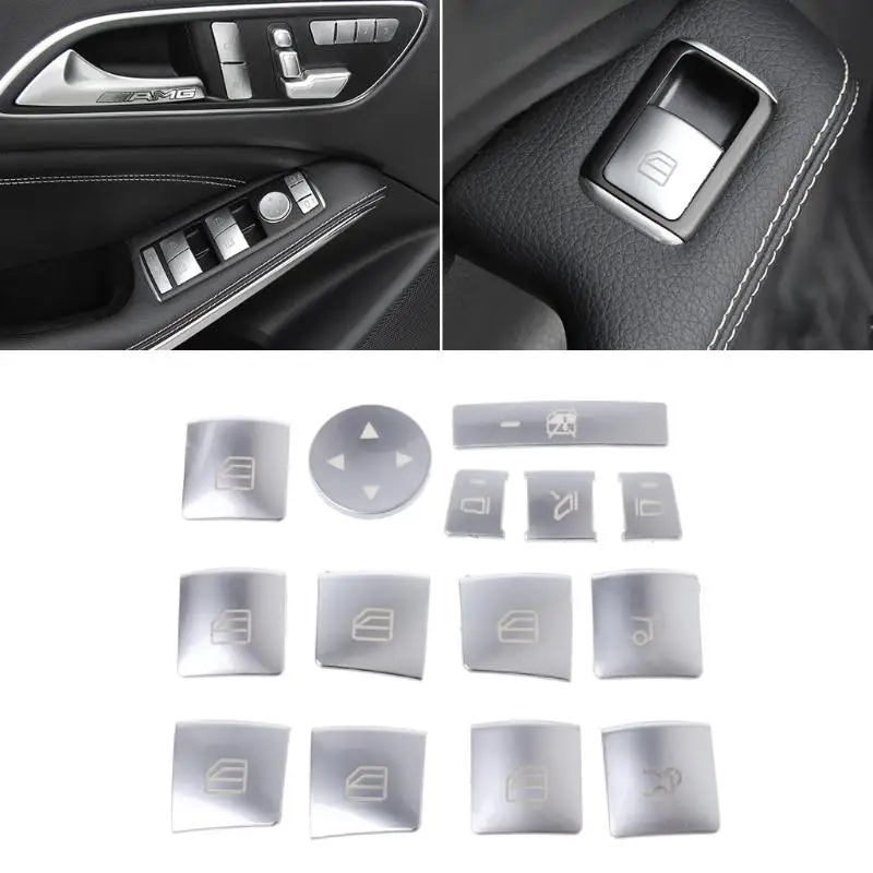 Наклейка для кнопки подъема стекла автомобиля Mercedes Benz B C E Gla Cla Glk Gl Ml Gle