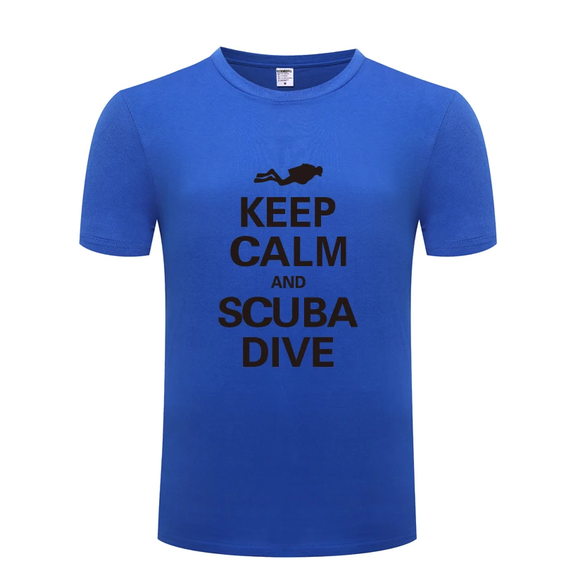 Креативная Подарочная Мужская Футболка Keep Calm and Dive для дайвинга новинка 2018
