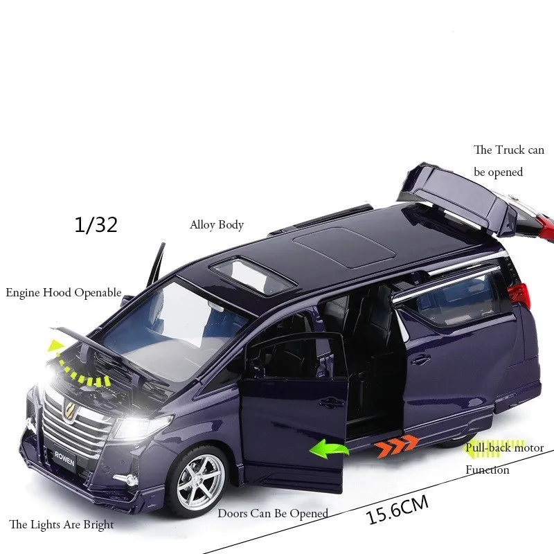 Модель автомобиля Toyota Alphard Rowen S grade литой автомобиль из сплава игрушка для детей