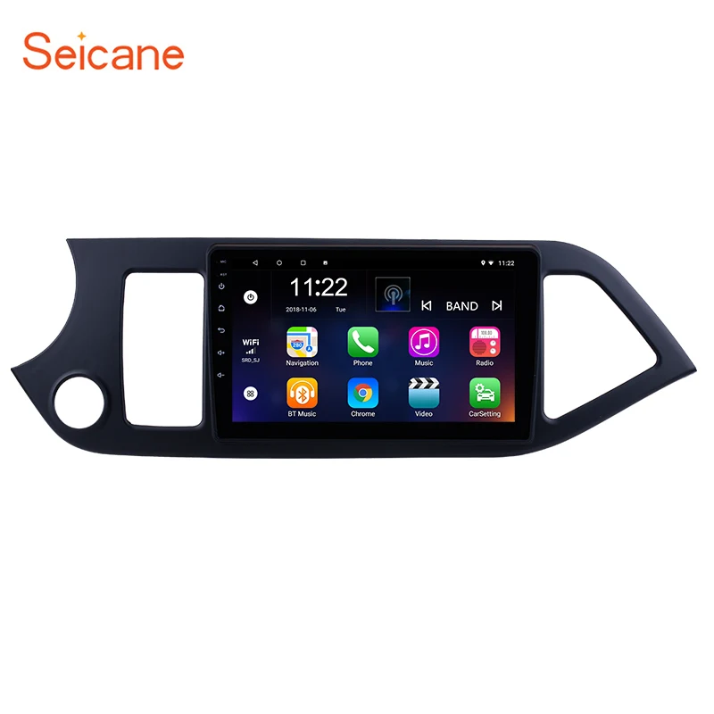Seicane Android 8 1 четырехъядерный Автомобильный GPS радио для 2011 2013 2014 KIA PICANTO Morning HD 1024*600