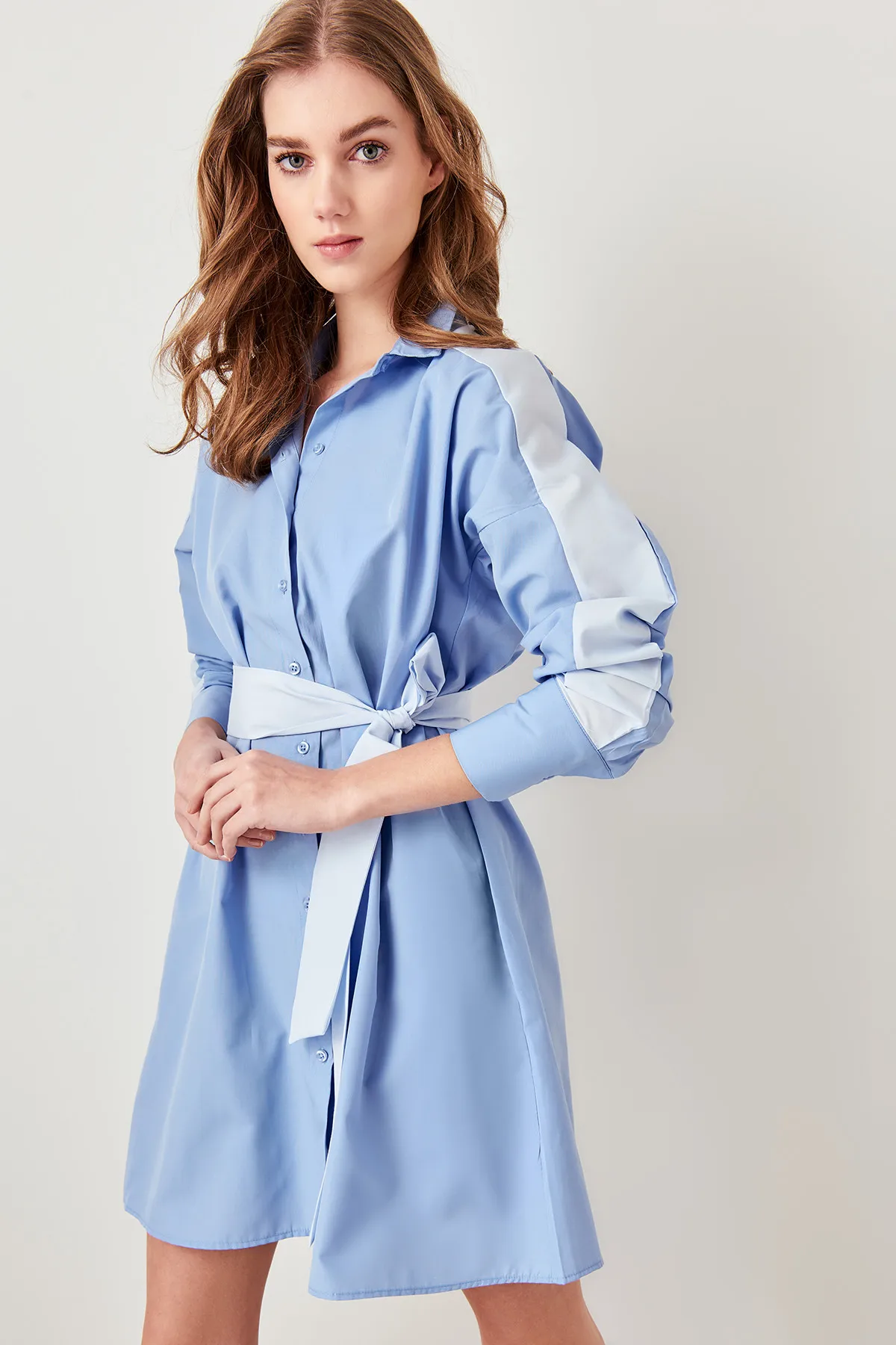 Trendyol синее платье с поясом TCLSS19OA0010|Женские платья| |