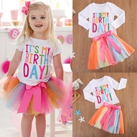 pudcoco girl suits 1y 6y baby girl kid toddler its my birthday t shirttutu skirt dress outfit clothing