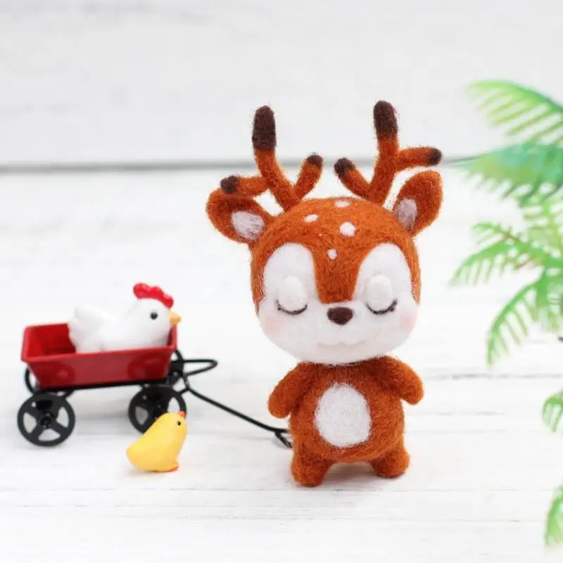 Набор ручной работы из неготового шерстяного войлока Sika Deer для сумки игольчатого