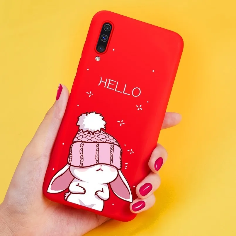 Space Planet Case For Samsung A50 3D Relief Cute Animal Cover Galaxy A30 A6 A7 A8 Plus 2018 Shockproof Bumper Rabbit |