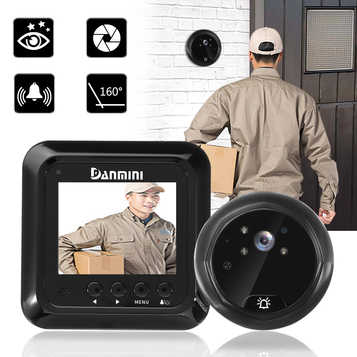 Видео Камера PIR Ночное видение беспроводной домофон дверной звонок безопасности