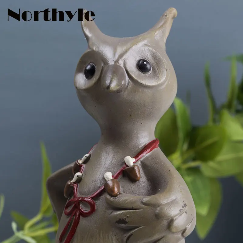 Northyle vintage resin owl couple figurine home decoration animal art craft miniaturas christmas gift | Дом и сад
