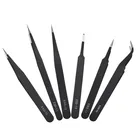 1 шт., антистатические щипцы из нержавеющей стали с изогнутым прямым кончиком, точный Пинцет для пайки, электронный Пинцет ESD, 6 типов