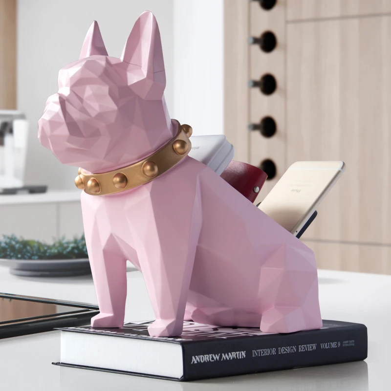 storage box for home decor organizer box office mobile phone tools control resin dog statue figurine for tabletop desktop holder free global shipping