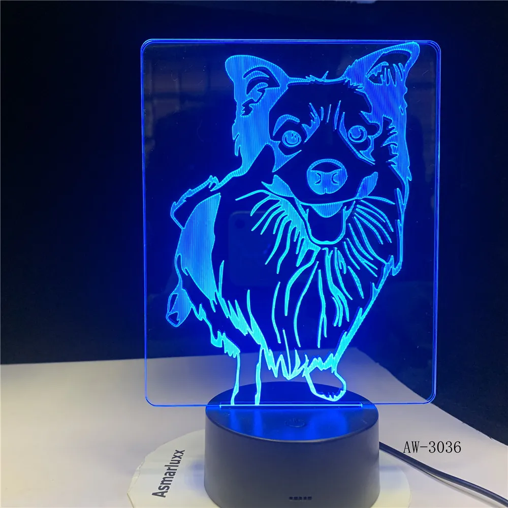 

Bedside 7 Colors Changing Shepherd Modelling Desk Lamp Led 3D Dog Night Light Lampara Decor Usb Baby Sleep Lighting Gift aw-3036