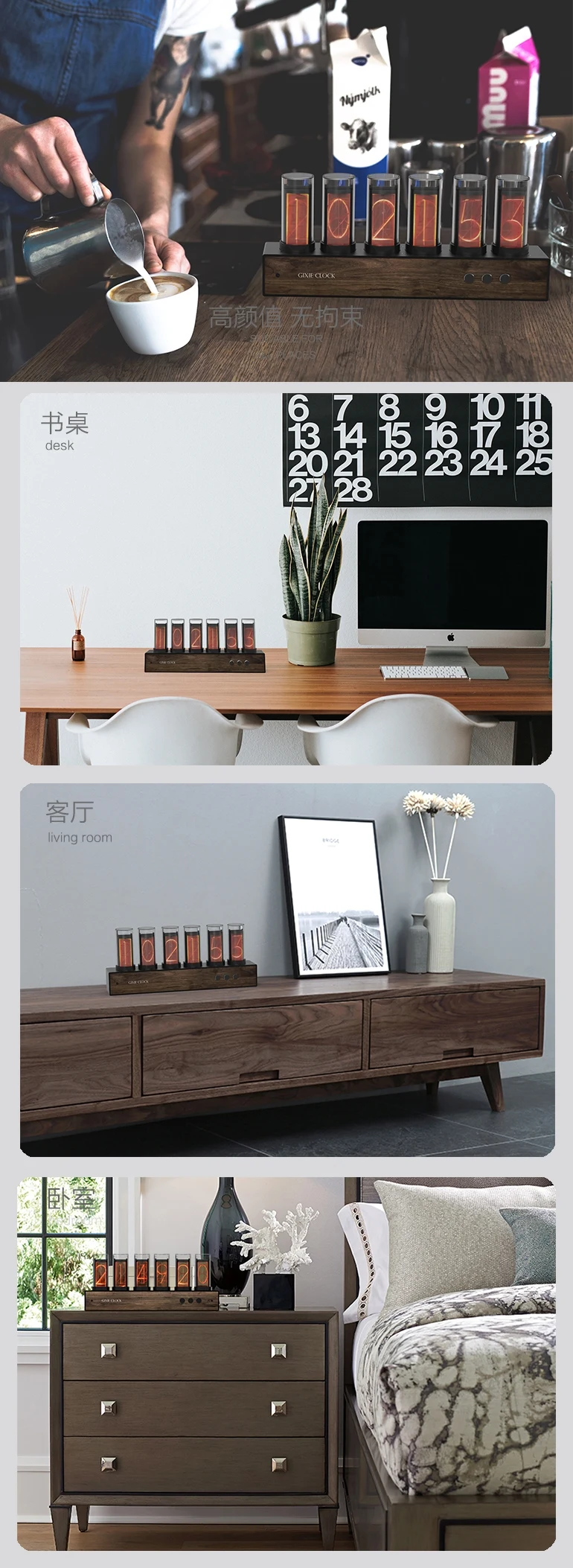 Супер Распродажа! 6 бит RGB светодиодный светящиеся цифровые часы Nixie набор трубок