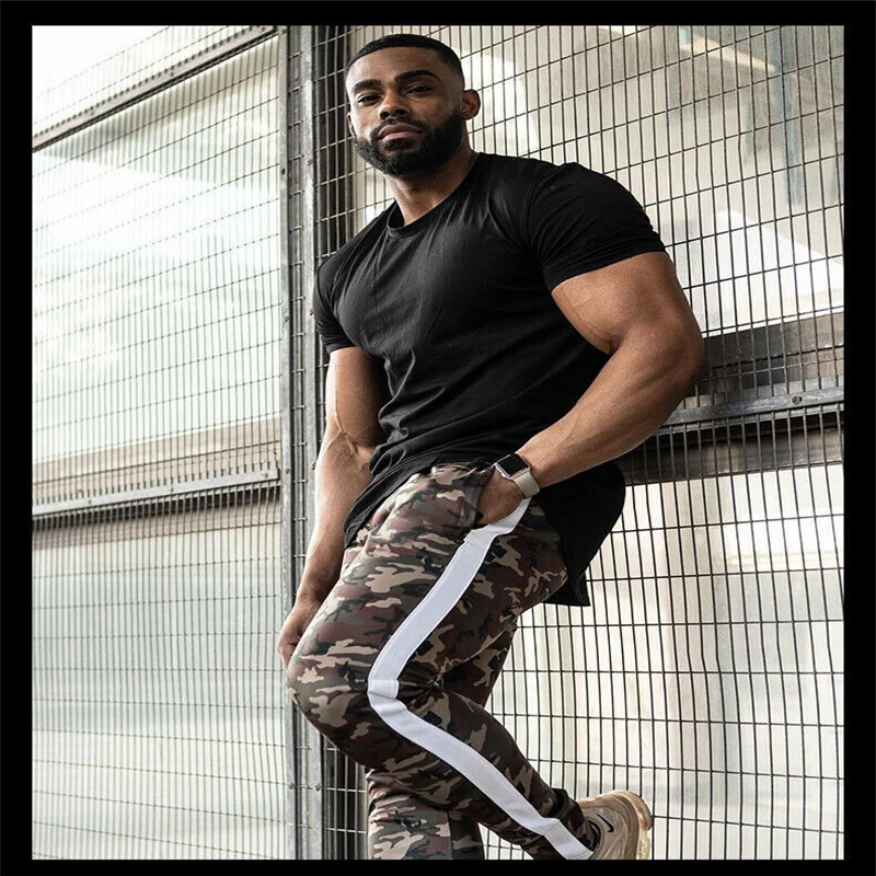 

Men's Casual Camouflage Camo Cargo Army Pants Fitness Joggers Gym Sweatpants