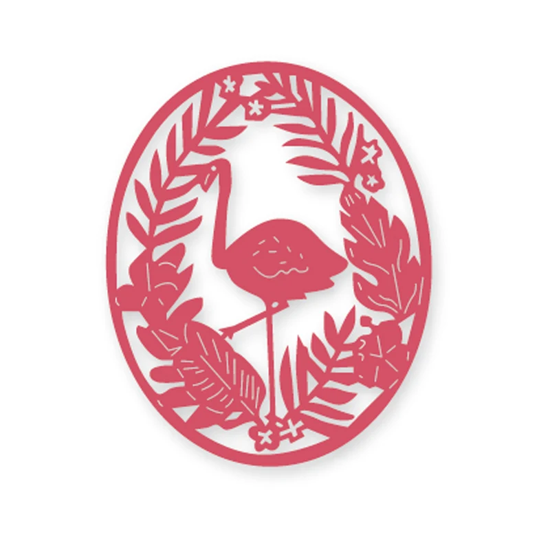 Flamingo Leaves in Circle frame Metel Steel Cutting Dies Stencil Craft For DIY Scrapbook Embossing Paper/photo Cards Knife mold | Дом и сад
