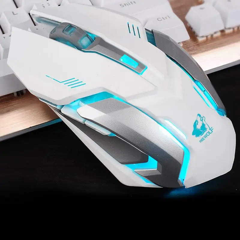 Перезаряжаемая X7 Беспроводная USB светодиодная подсветка Бесшумная оптическая