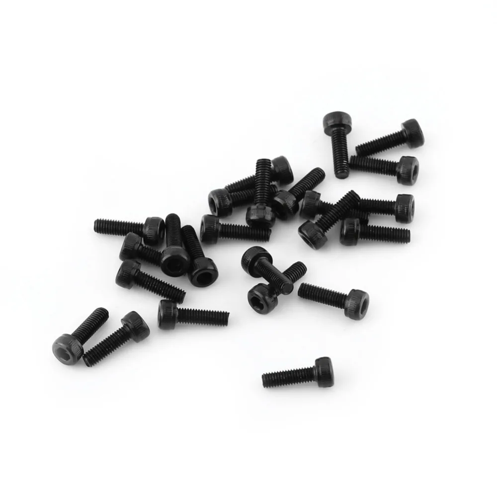 24Pcs/Lot M3 Fully Threaded Hex Socket Screws Cap Head Bolt Screw Set Fastener Repair Tool Accessory Black | Обустройство дома