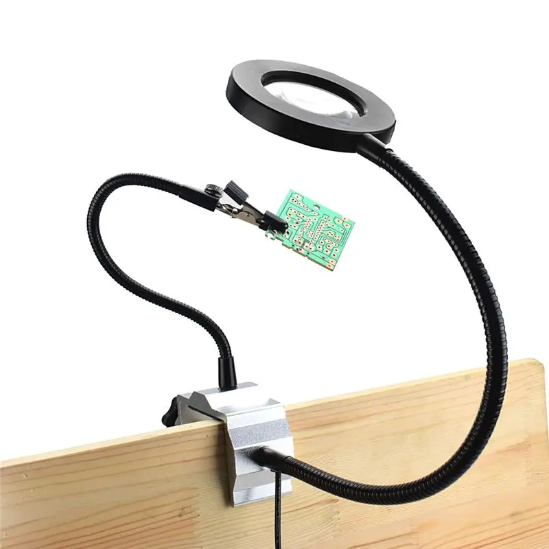 Увеличительное стекло для паяльника USB 3X рабочее освещение держатель настольная