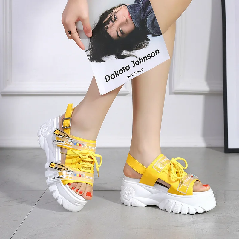 SWYIVY/желтые босоножки Женская обувь Летние Элегантные из натуральной кожи