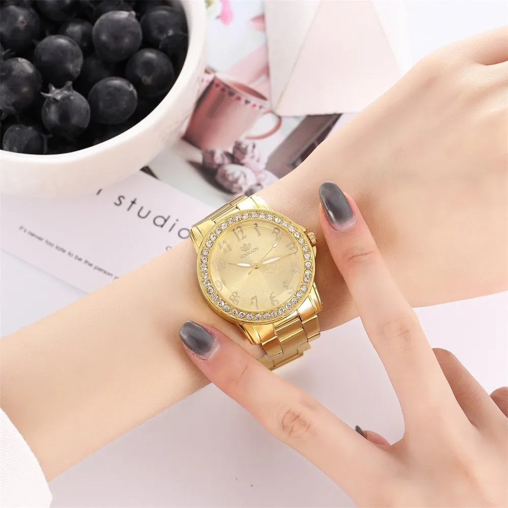 Часы женские кварцевые с браслетом из нержавеющей стали