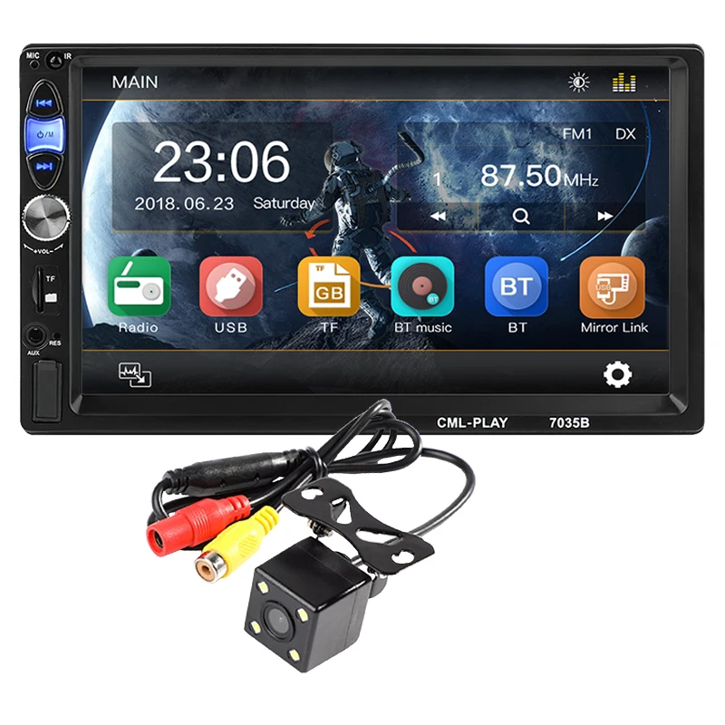 2din сенсорный экран для Android Зеркало Ссылка автомобиля Радио Bluetooth MP5 плеер