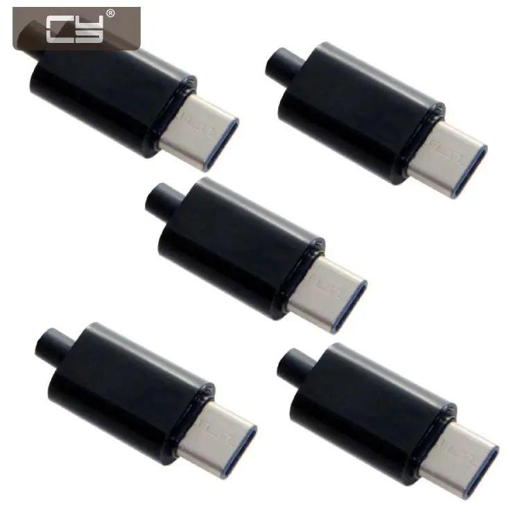 CY 5pcs DIY 24 Pin USB 3.1 Type C USB-C Male Plug Connector SMT with Black Housing Cover | Компьютеры и офис