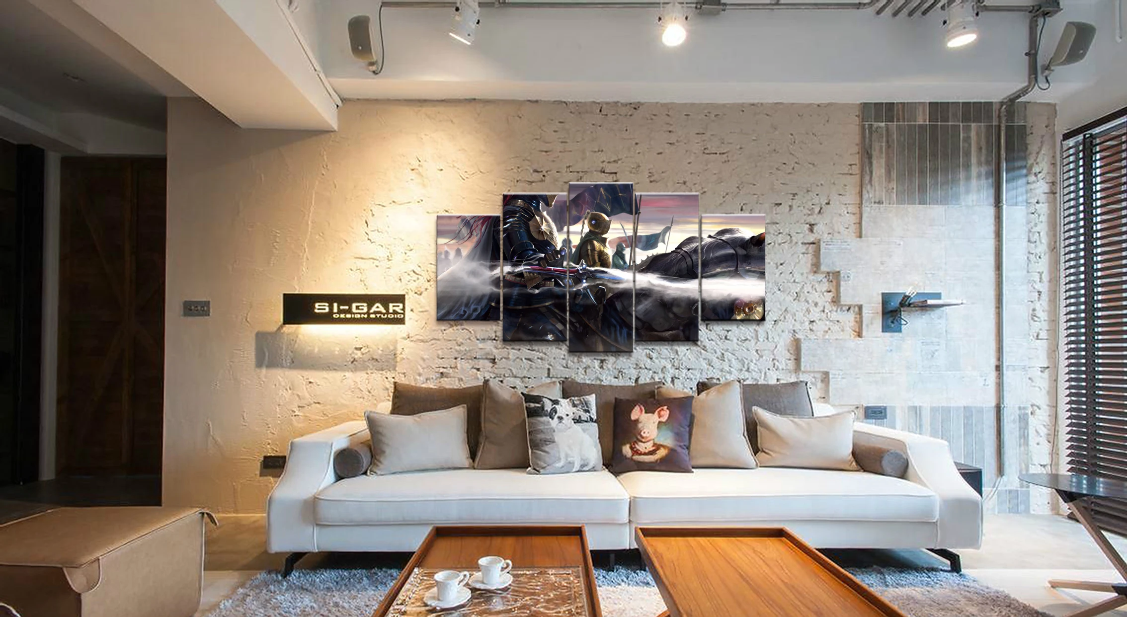 Home Decor Canvas 5 Panels Anime Fantasy Knight Game Cartoon Piece Poster Picture Wall Decoration Painting Wholesale | Дом и сад