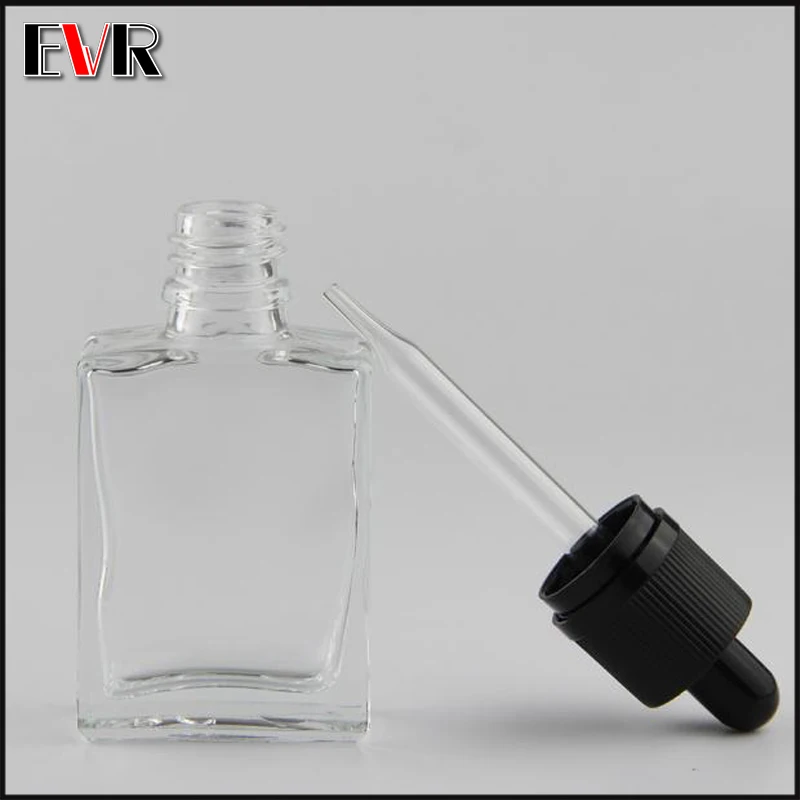 200/lot wholesale 1oz transparent black rectangular glass dropper bottle 30ml CBD VAPE oil with chlid resistant cap | Красота и