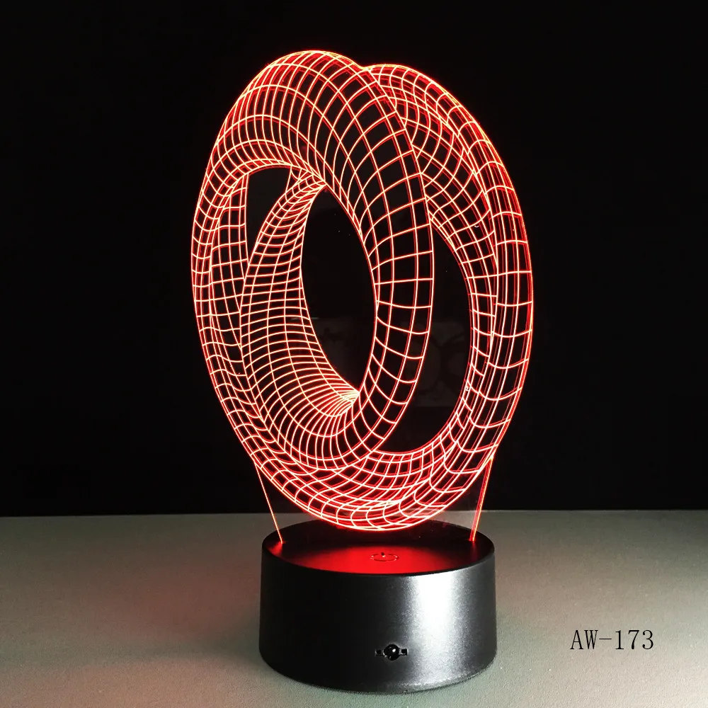 Ночная лампа с абстрактной 3D графикой 7 цветов сенсорная изменяющаяся акриловая