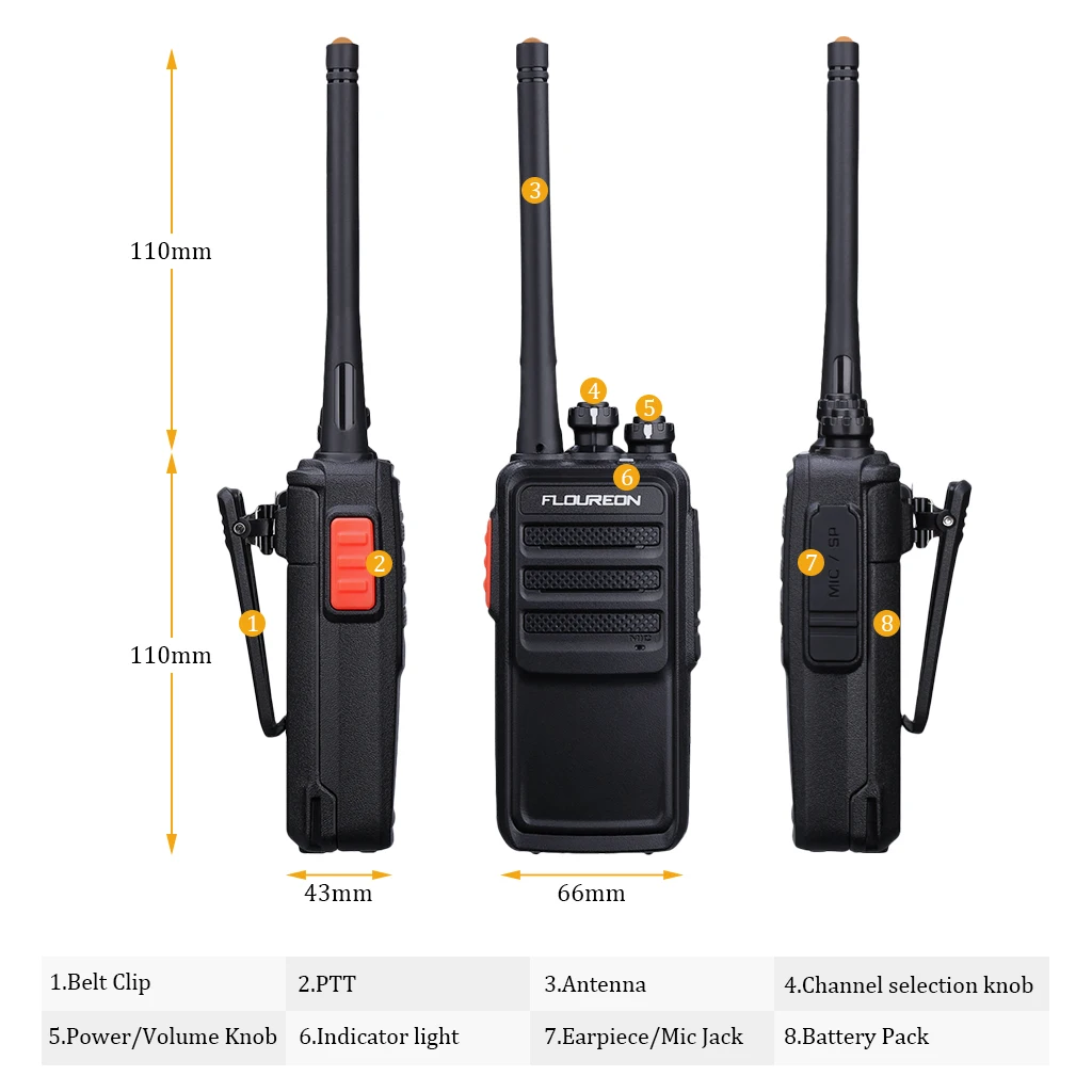 2 шт. A5 16-канальный видеорегистратор иди и болтай Walkie Talkie “иди PMR 446 МГц