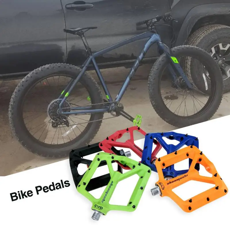 

1Pair Bike Pedals Anti-slip Ultralight Nylon Carbon Fiber Bearing Mountain Bike Pedal Sealed Bearing Five Colors Accessories