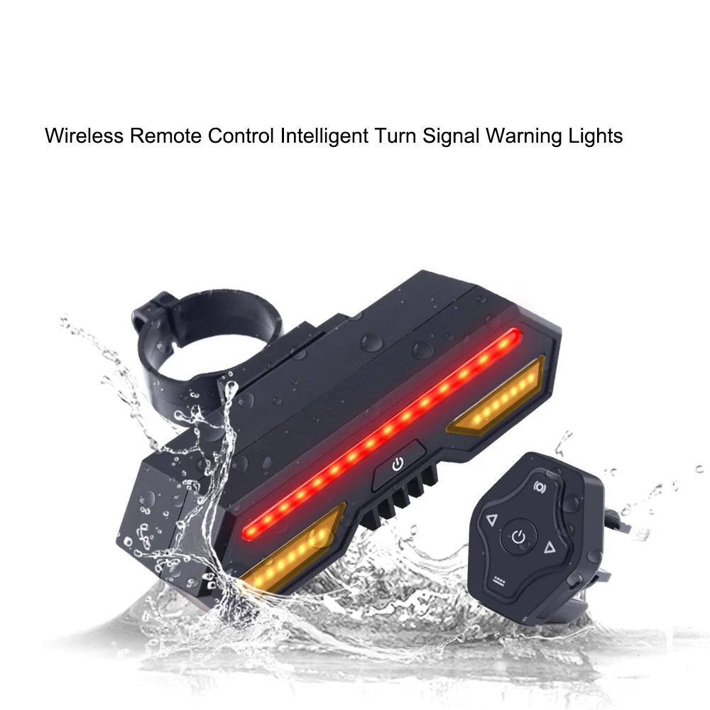Wireless Remote Control Tail Light For Bicycle USB Rechargeable Cycling LED 85LM Waterproof Intelligent Turn Signal | Спорт и