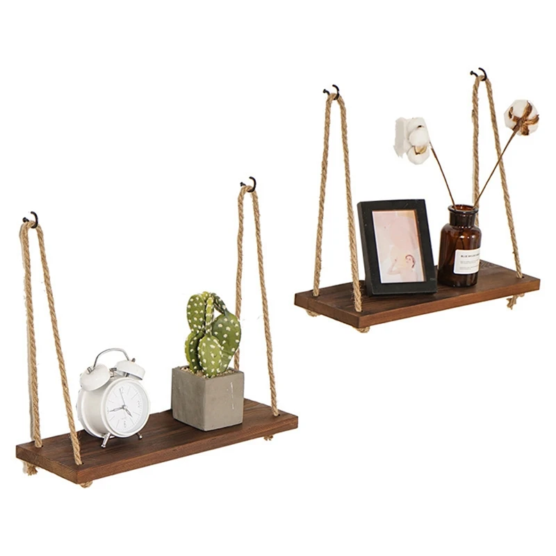 2 шт. подвесная полка с веревкой декоративная для хранения цветочных горшков