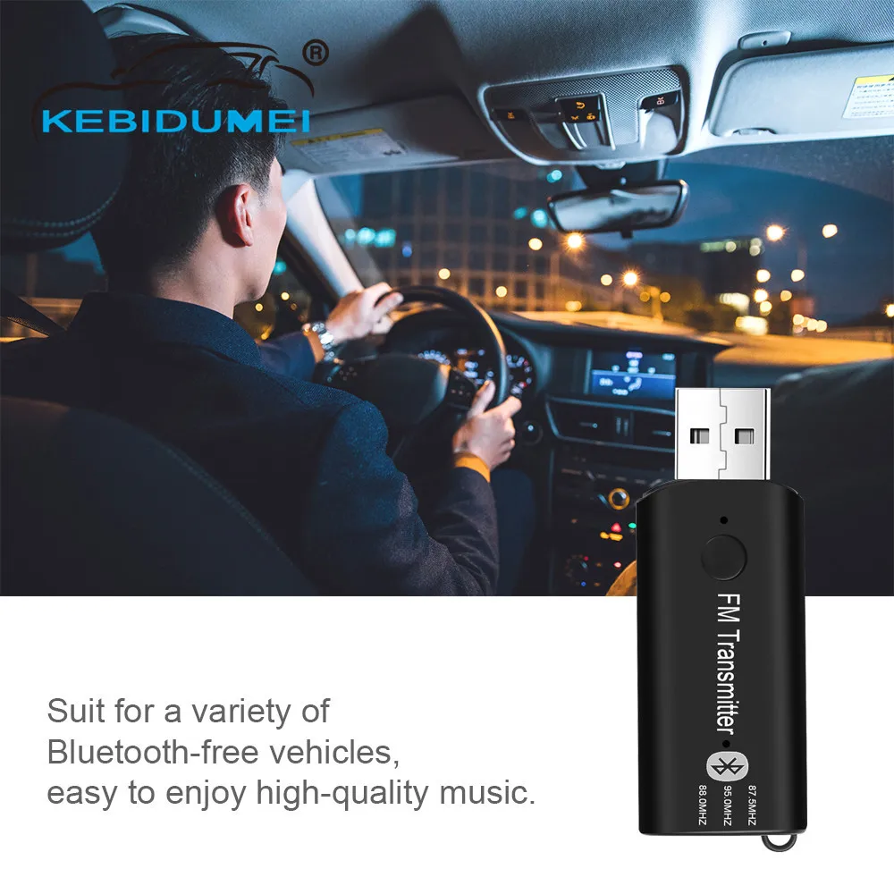 Автомобильный USB Bluetooth 5 0 fm-передатчик 3 мм беспроводной аудио приемник с