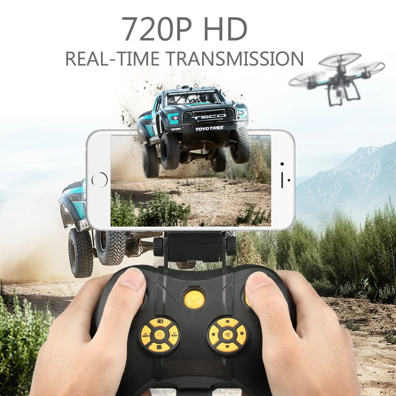 Радиоуправляемый Дрон с HD камерой 720P живым изображением Трансмиссия