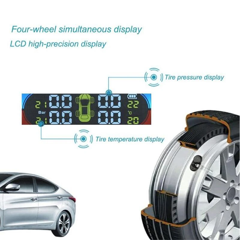 Система контроля давления в шинах TPMS на солнечной батарее датчик с датчиком