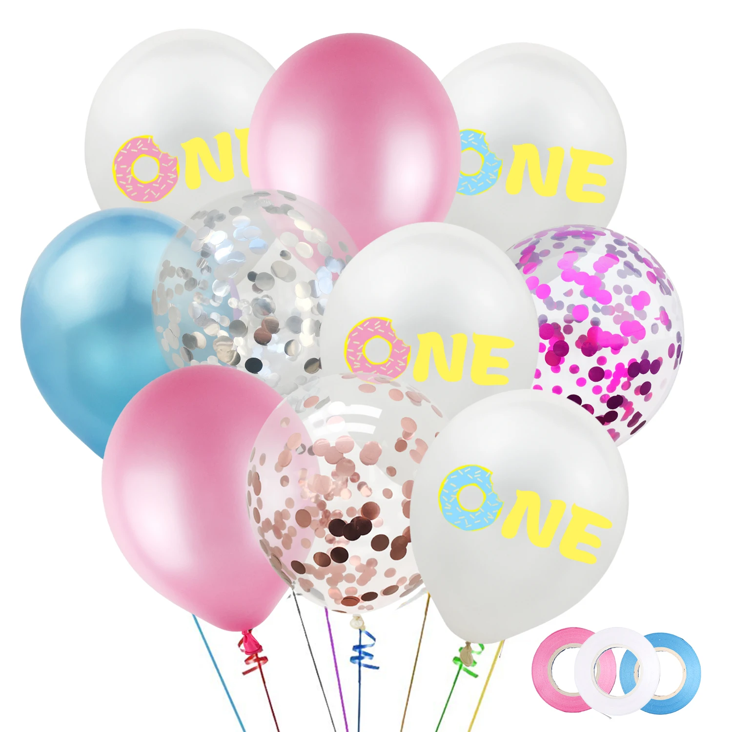 ZLJQ 10 шт. пончики для малышей Детские шары на день рождения первый мальчиков и