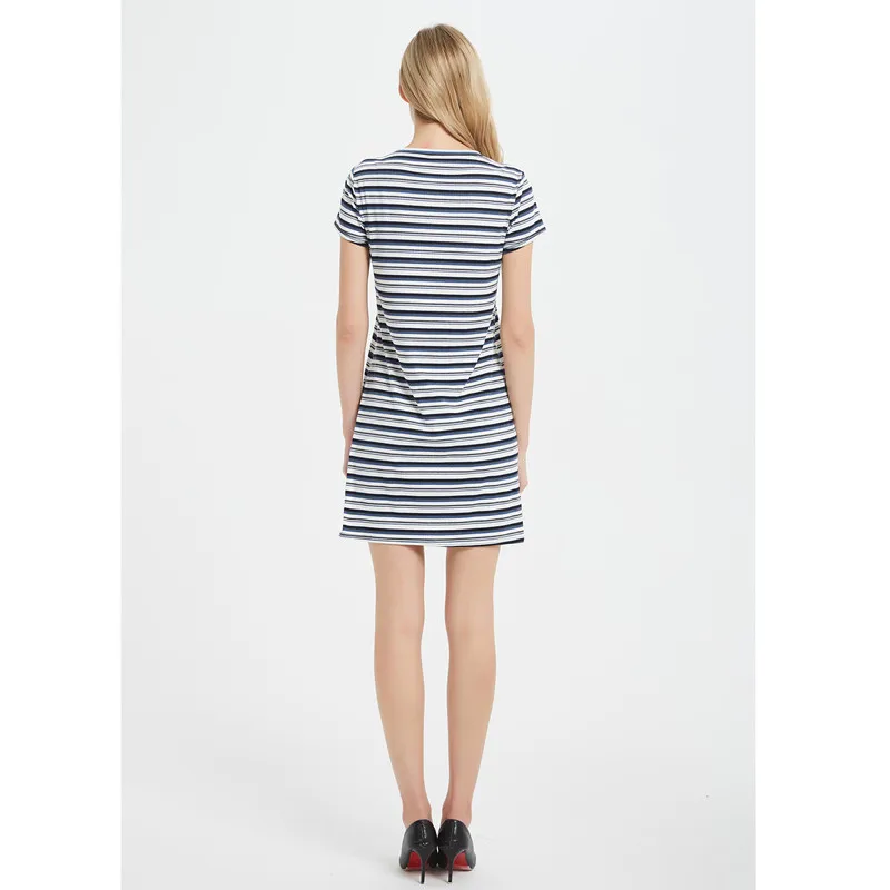 

Uguest Women Striped Dress Cute Lady A Line Dress O Neck High Quality