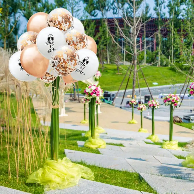 Balloon Set - 15pcs 12-Inch Just Married Pattern Latex Confetti Combination Mr To Mrs Decoration Wedding | Дом и сад