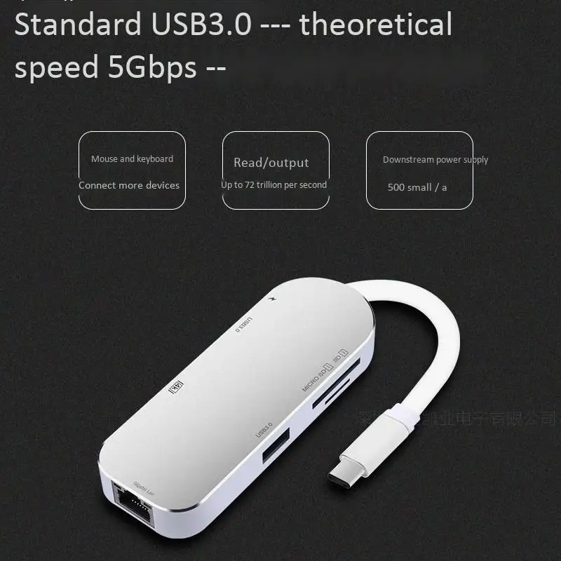 Тип C для Ethernet Rj45 1000 Мбит/с Hdmi 4 к Otg Устройство чтения карт SD TF Usb3.0 концентратор
