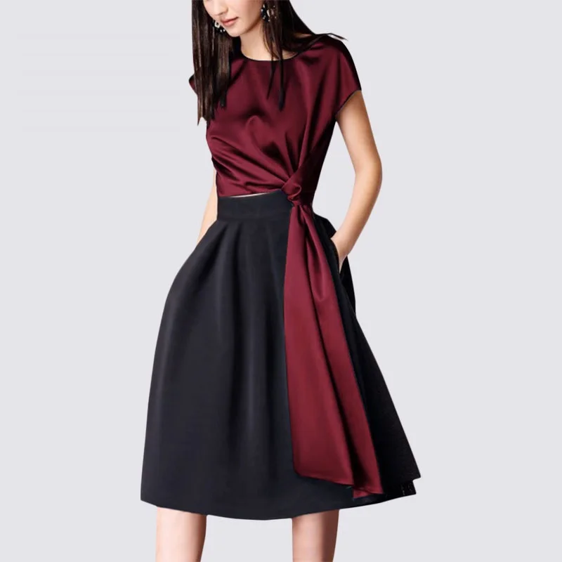 Женский летний комплект из двух предметов укороченный топ юбка костюм | Женская