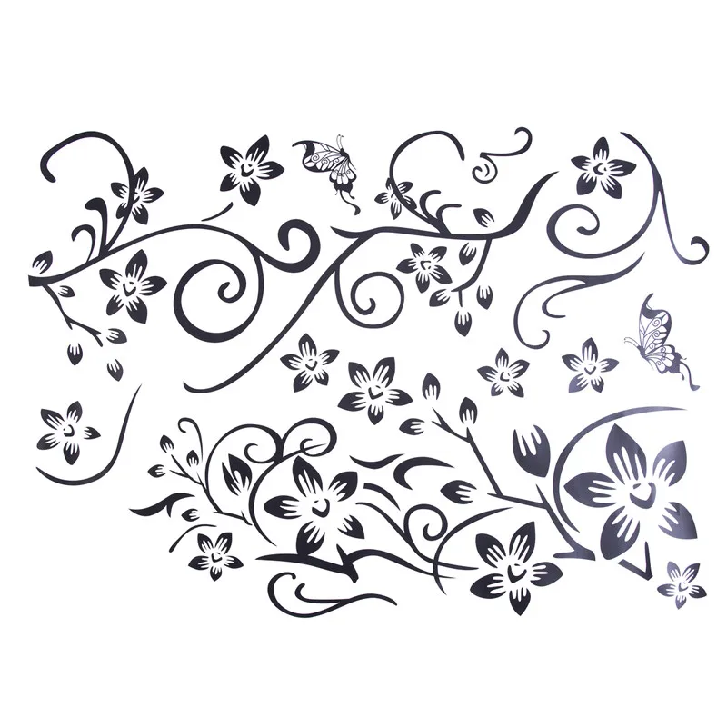 Съемный Виниловый черный цветок Цитата DIY 3D Наклейка на стену роспись домашний