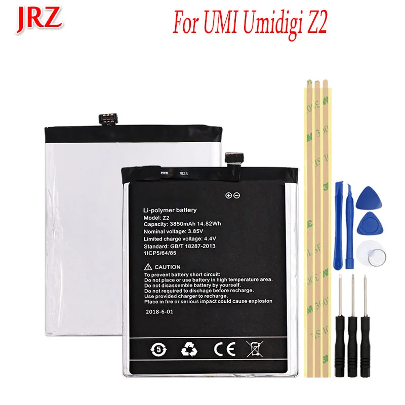 JRZ 3 85 В 3850 мАч для UMI Umidigi Z2 аккумулятор телефона сменные батареи с инструментами