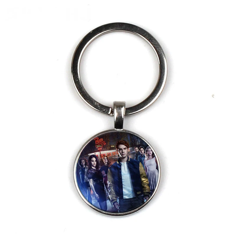 Брелок Американский ТВ ривердэйл с узором Вайпера стеклянный кабошон