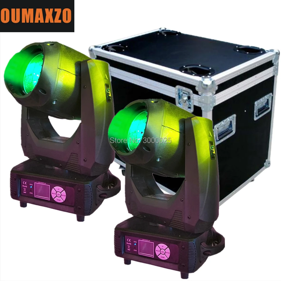 2 шт./лот с кейс LED Акула луч 100W чистый переносное потолочное освещение сцены для