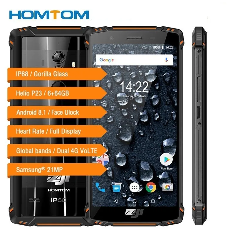 HOMTOM ZOJI Z9 IP68 Водонепроницаемый Helio P23 Android 8 1 восьмиядерный смартфон 5 7 &quot6 ГБ 64 Гб 5500