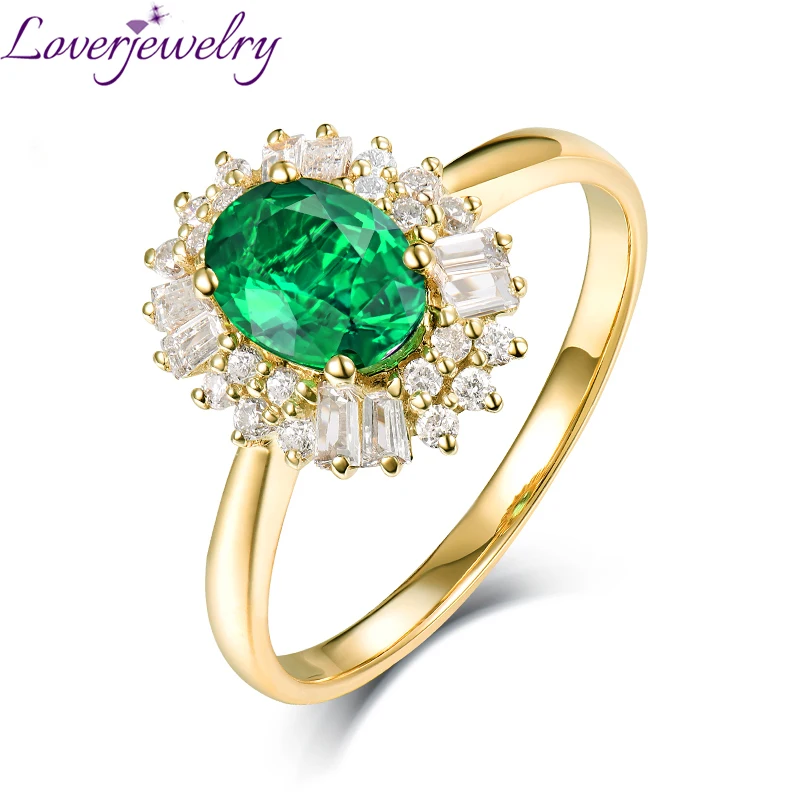 Женское кольцо с изумрудами LOVERJEWELRY роскошное Ювелирное Украшение из настоящего