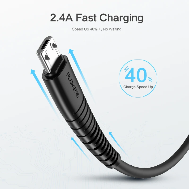 FLOVEME Micro USB Cable 5V 2.4A Charging Data Charger For Samsung Xiaomi Huawei Android Phone Cord | Мобильные телефоны и